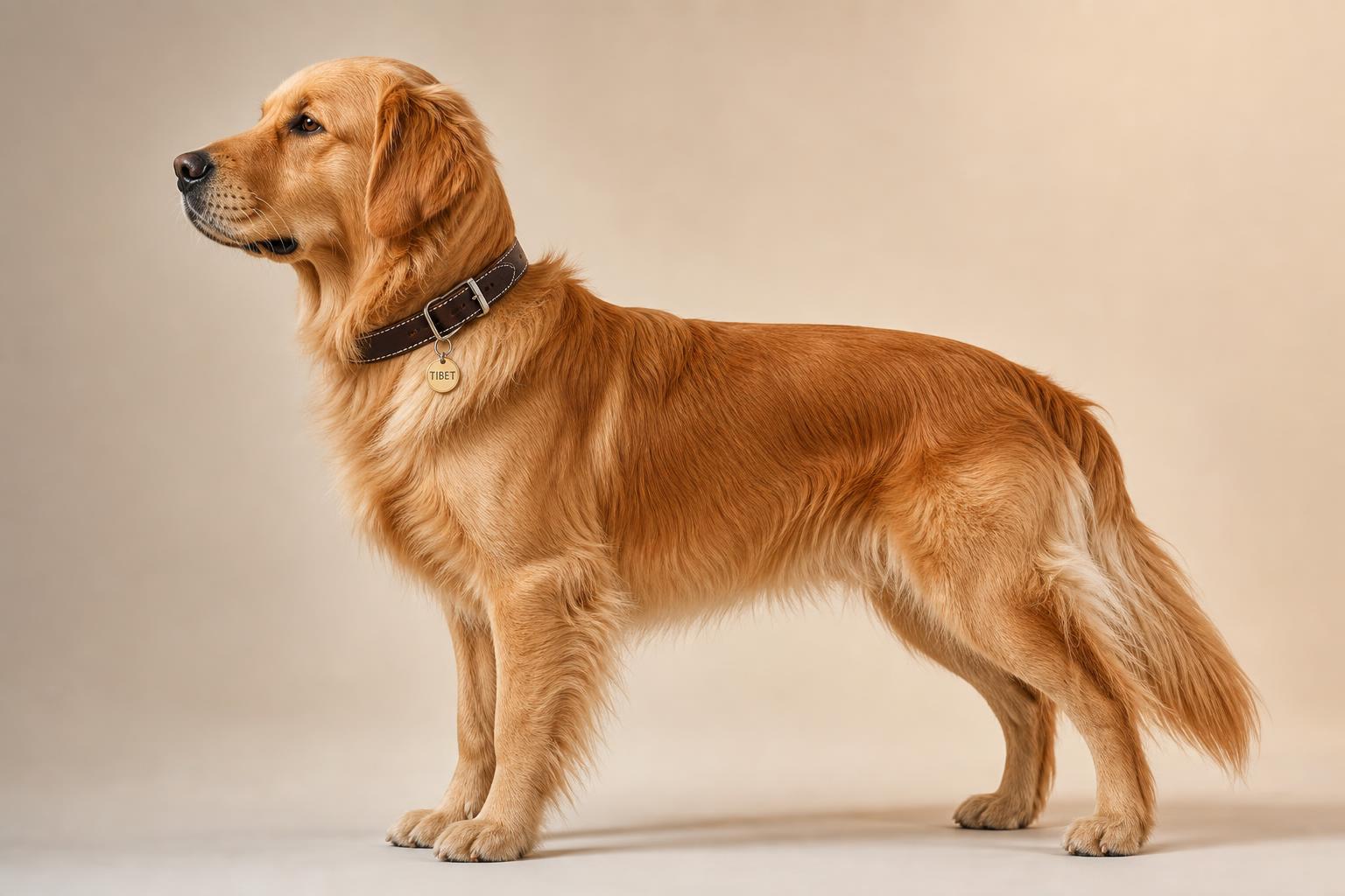 Golden retriever con collar Tibet premium